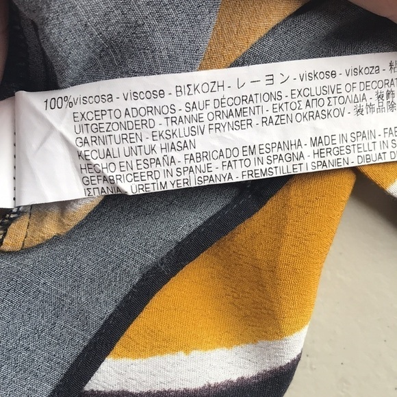 𝅺ZARA Basic striped off the shoulder shirt yellow blue sz Medium - Picture 10 of 10